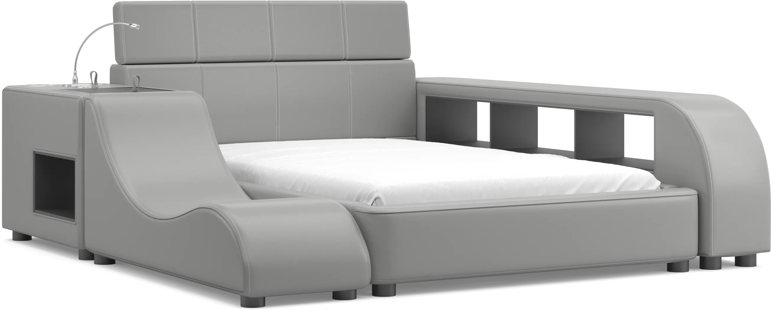 Kids reGen™ Recharged Gray 6 Pc Full Bed with Nightstand, Bookcase and Lounger - Thumbnail - Image 4