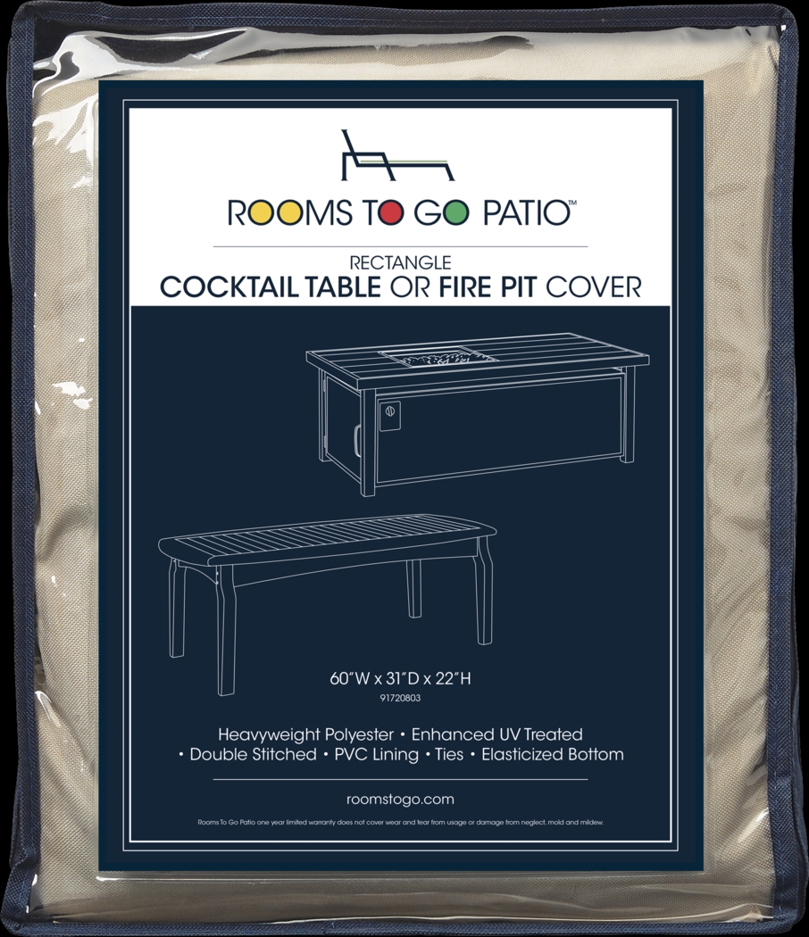 Patio Rectangle Fire Pit and Coffee Table Cover - Thumbnail - Image 1