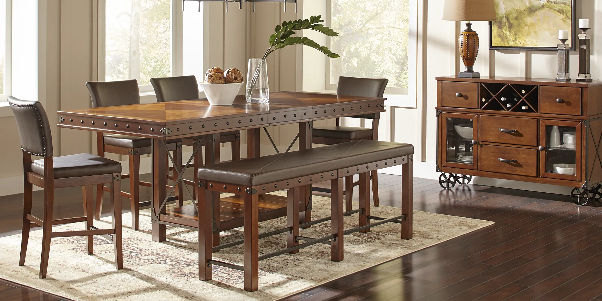 Red Hook Pecan 5 Pc Counter Height Dining Room - Thumbnail - Image 1