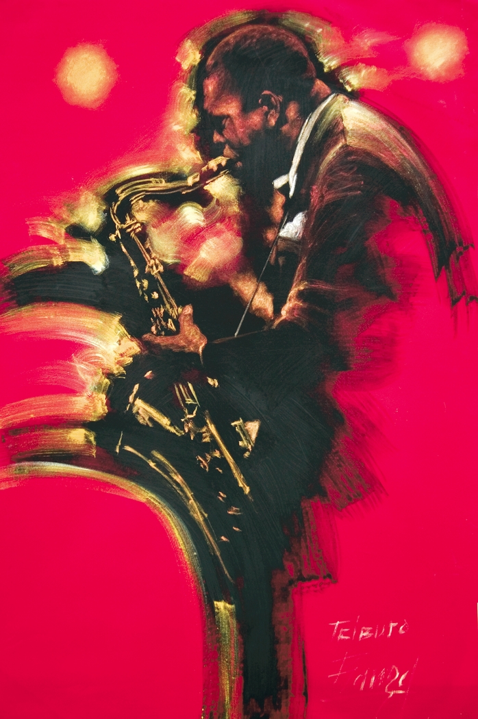 Red Jazz Canvas Artwork - Thumbnail - Image 1