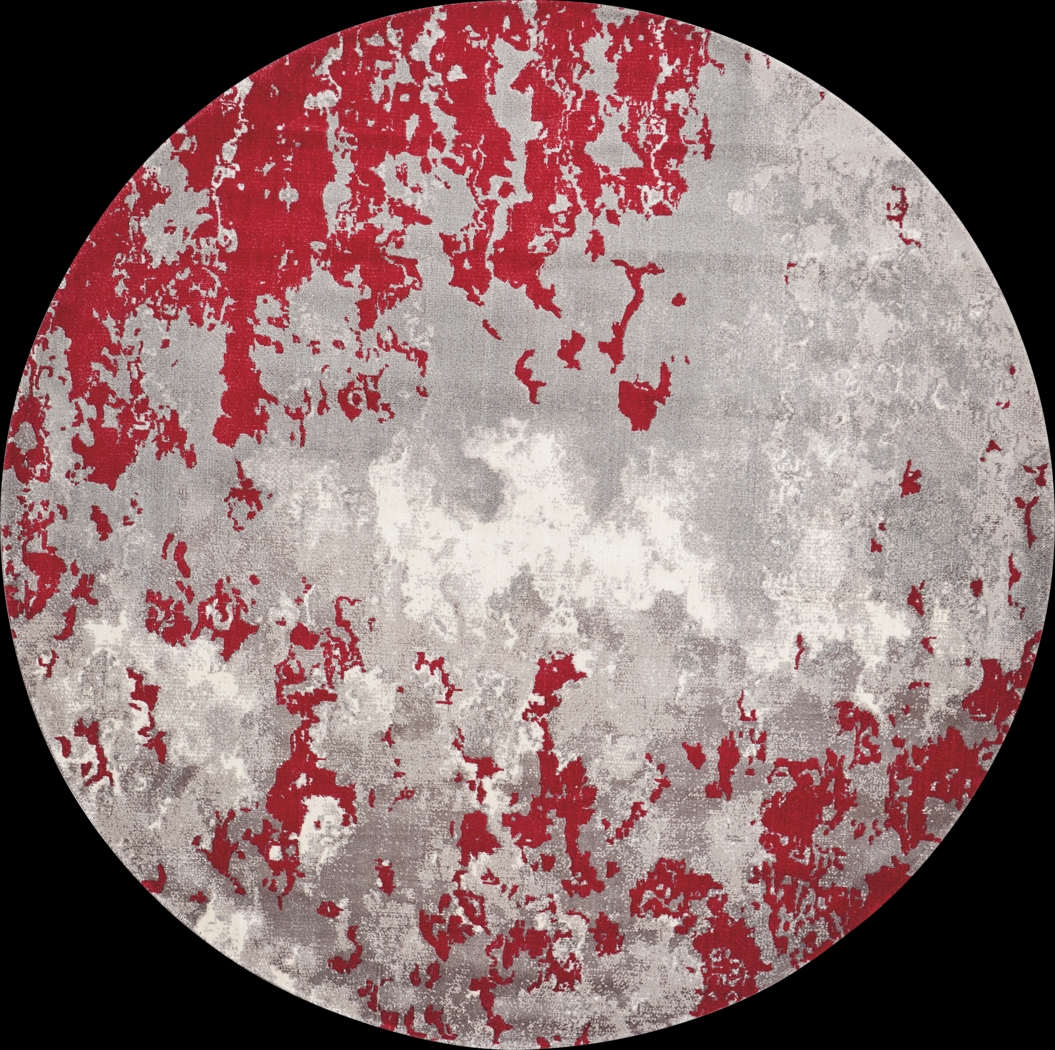 Red Sky Red 8' Round Rug - Thumbnail - Image 1