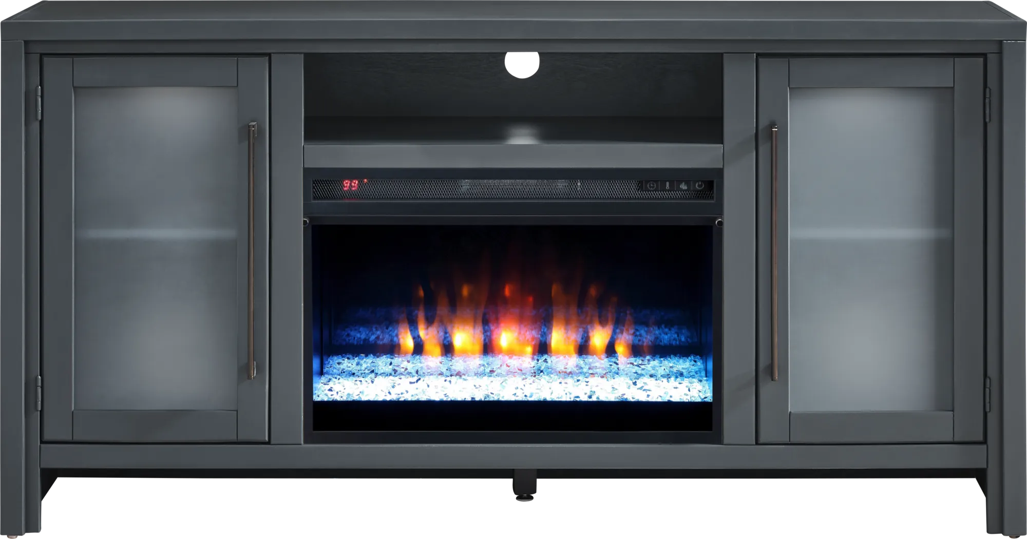 Redmond Blue 64 in. Console with Electric Fireplace - Thumbnail - Image 1