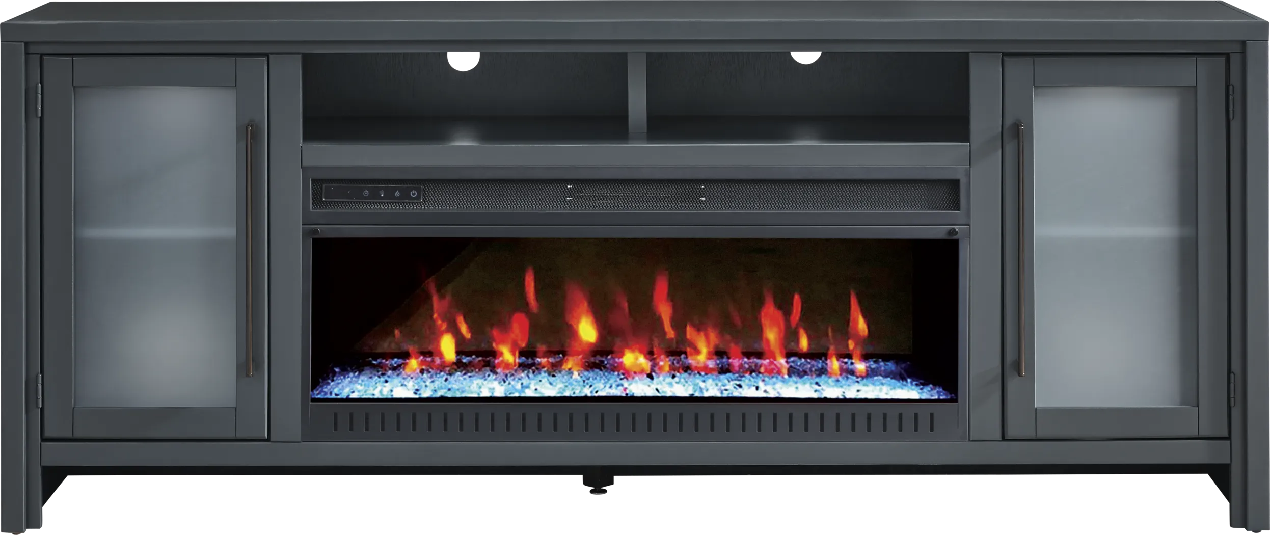 Redmond Blue 80 in. Console with Electric Fireplace - Thumbnail - Image 1