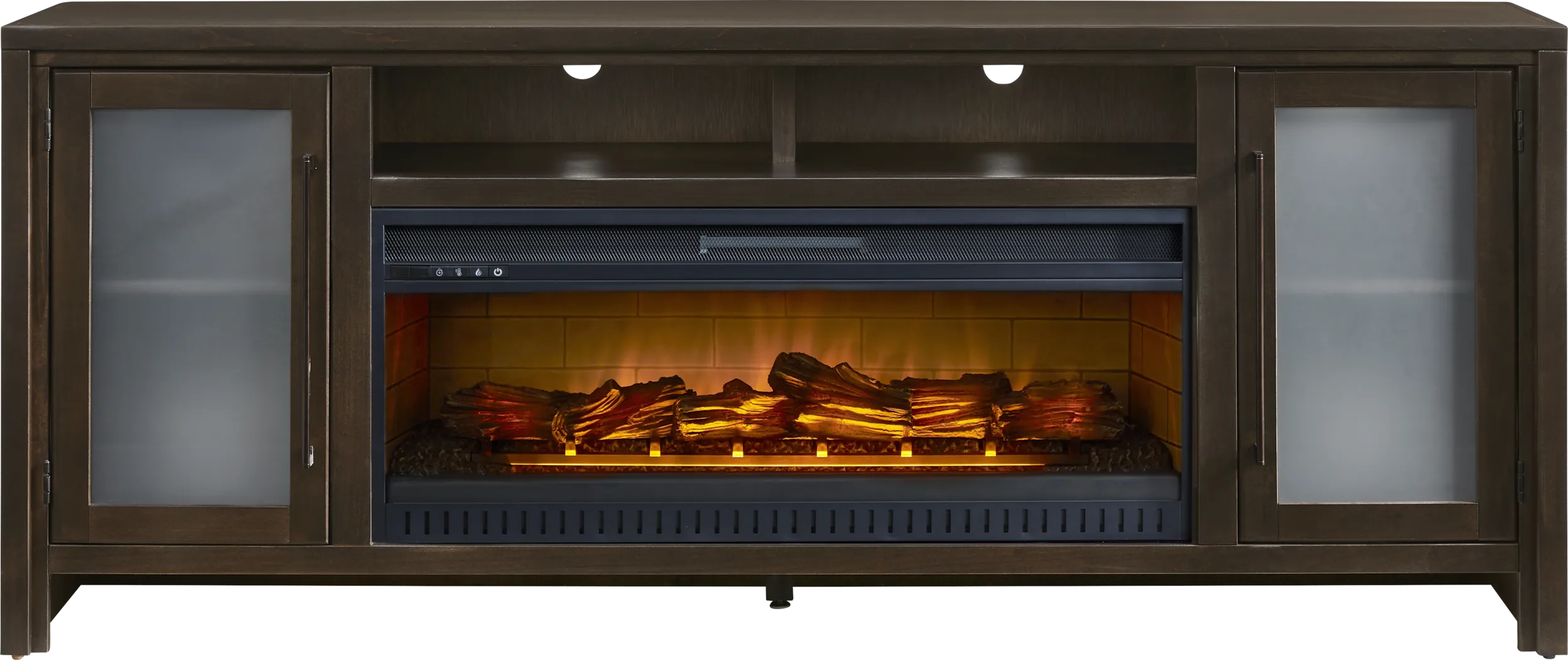 Redmond Espresso 80 in. Console with Electric Log Fireplace - Thumbnail - Image 1