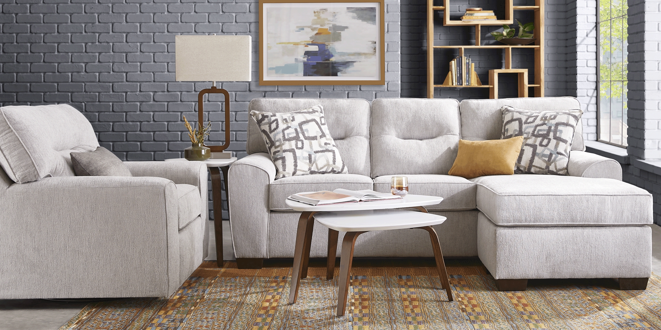 Redwood Park Smoke 2 Pc Sectional Living Room - Thumbnail - Image 2