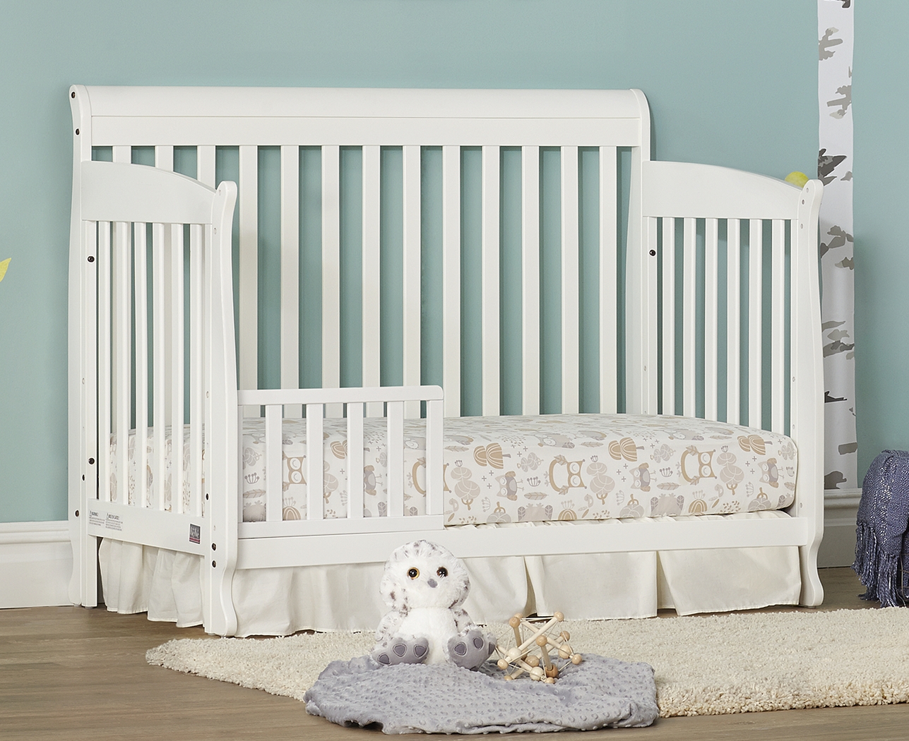 Reena White Convertible Crib with Toddler Rail - Thumbnail - Image 6