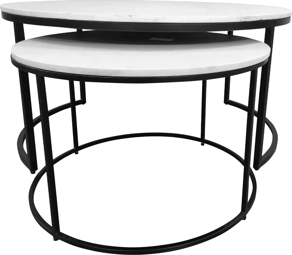 Reeves White Nesting Cocktail Tables, Set of 2 - Thumbnail - Image 2