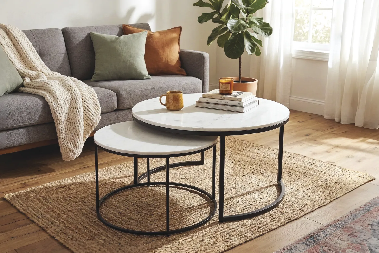 Reeves White Nesting Cocktail Tables, Set of 2 - Thumbnail - Image 4