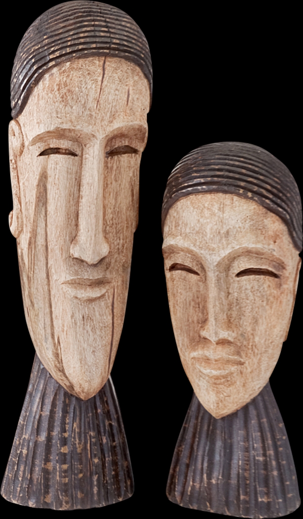 Regal Siblings Brown Sculptures Set of 2 - Thumbnail - Image 1