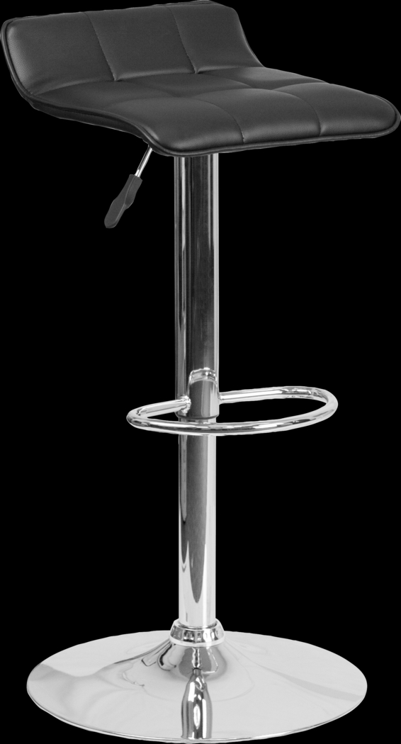 Reggie Black Adjustable Swivel Barstool - Thumbnail - Image 1