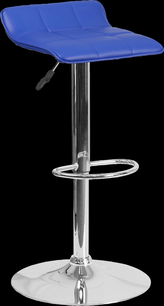 Reggie Blue Adjustable Swivel Barstool - Thumbnail - Image 1