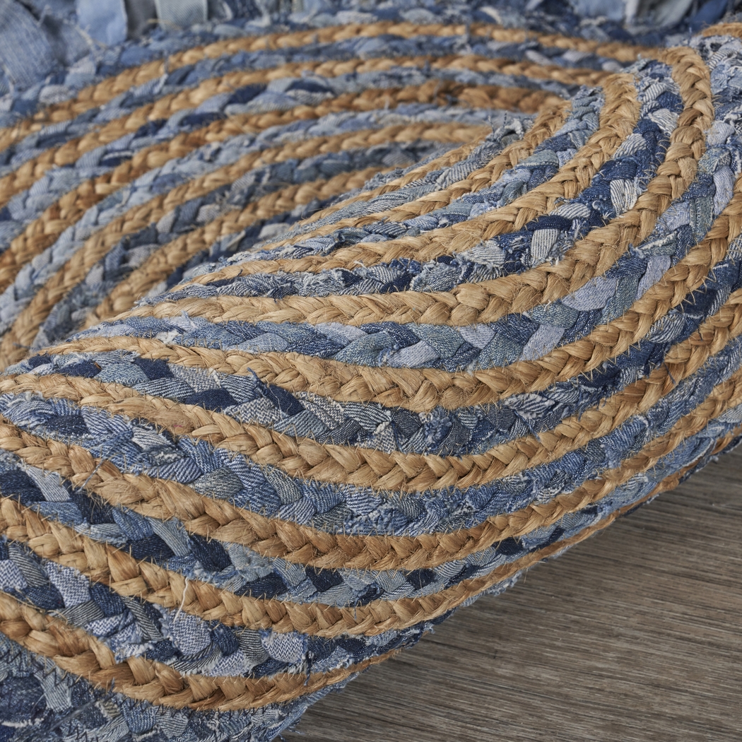 Reizu Blue 3'6 Round Rug - Thumbnail - Image 5