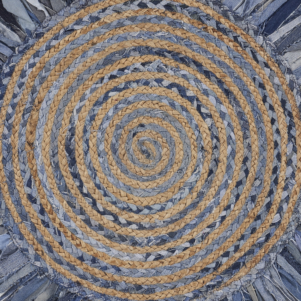 Reizu Blue 3'6 Round Rug - Thumbnail - Image 6