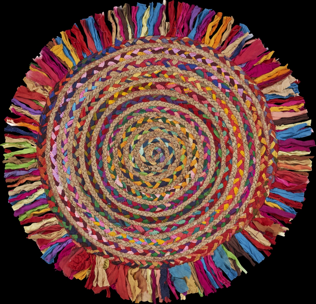 Reizu Red/Multi 5'6 Round Rug - Thumbnail - Image 1