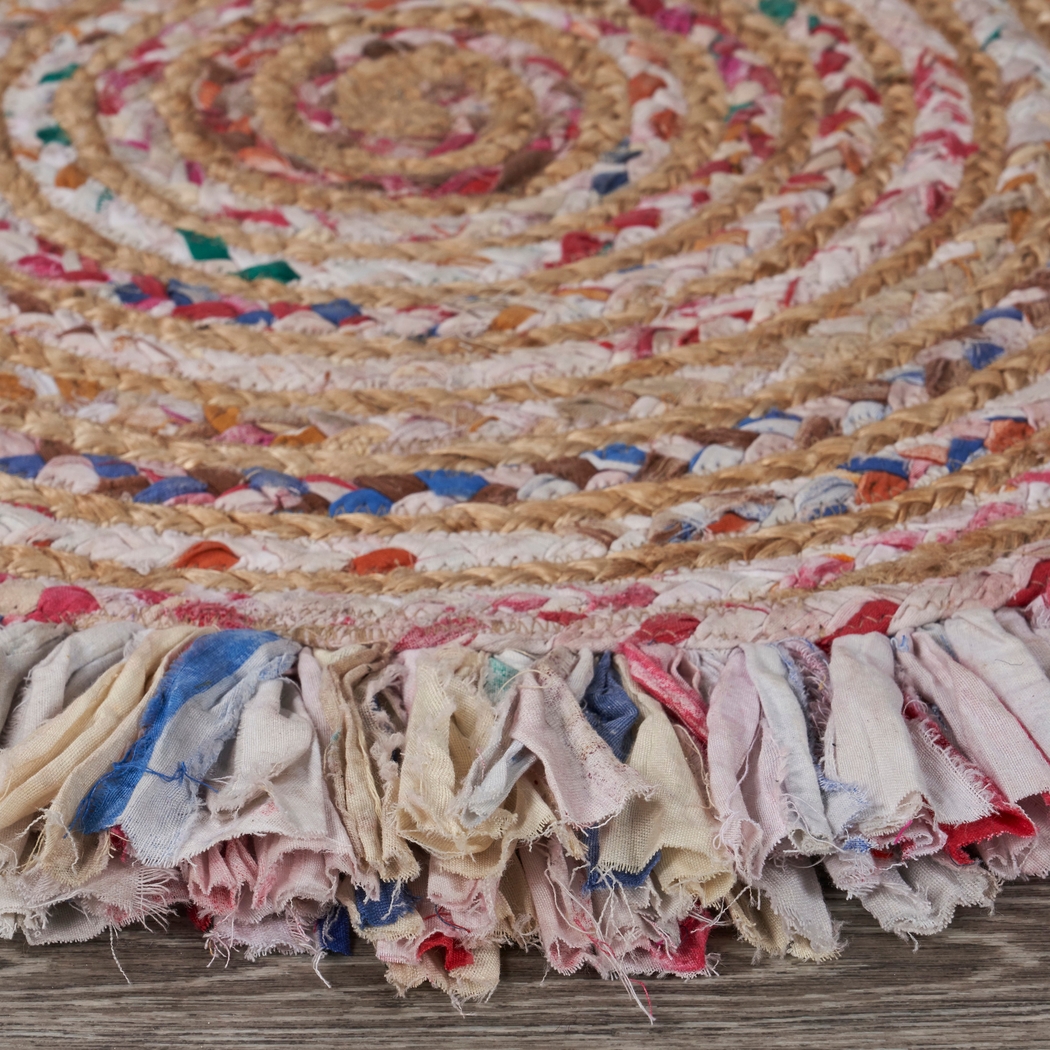 Reizu White 3'6 Round Rug - Thumbnail - Image 4