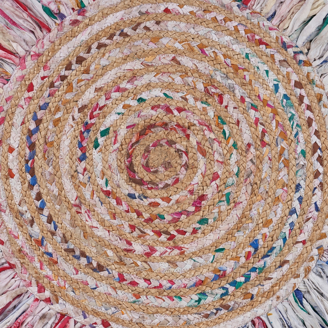 Reizu White 3'6 Round Rug - Thumbnail - Image 6