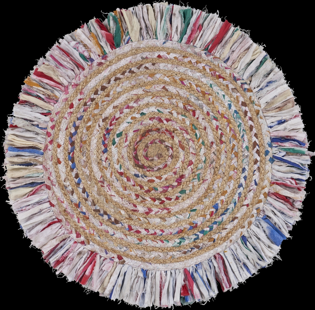 Reizu White 5'6 Round Rug - Thumbnail - Image 1