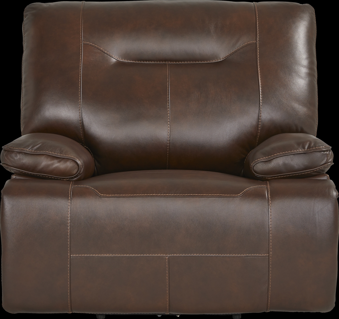Renaldi Coffee Leather Dual Power Recliner - Thumbnail - Image 2