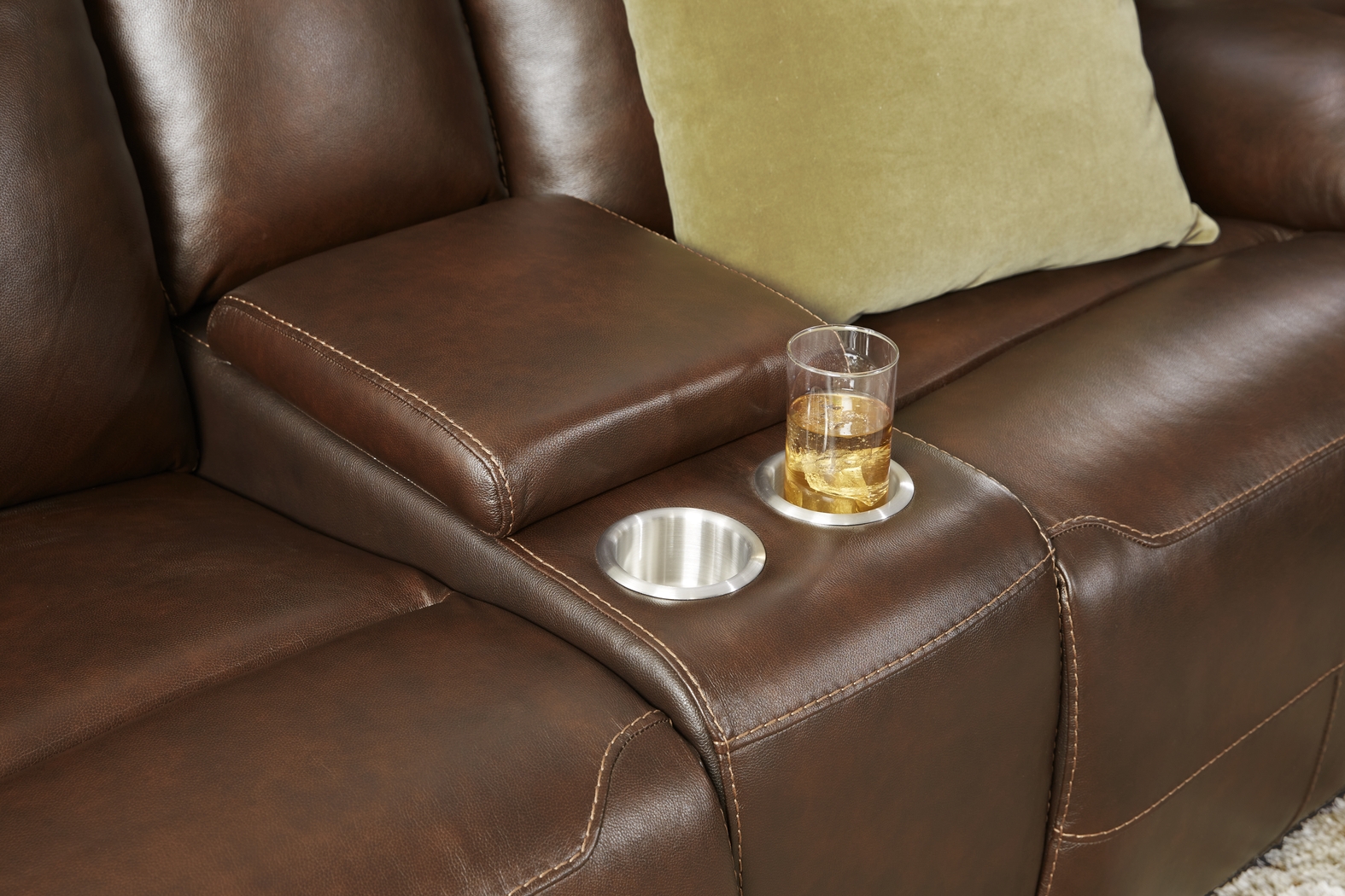 Renaldi Coffee 2 Pc Leather Dual Power Reclining Living Room - Thumbnail - Image 7