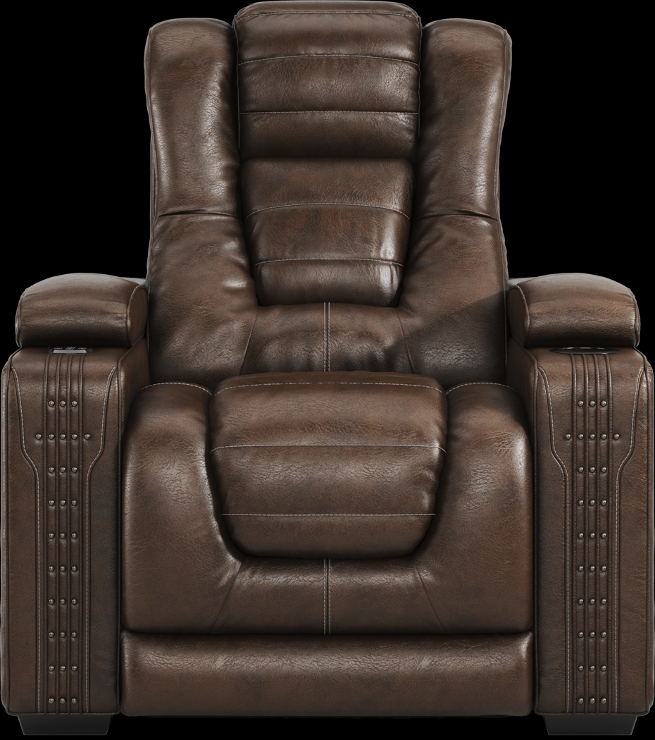 Renegade Brown Leather 3 Pc Dual Power Reclining Living Room - Thumbnail - Image 21