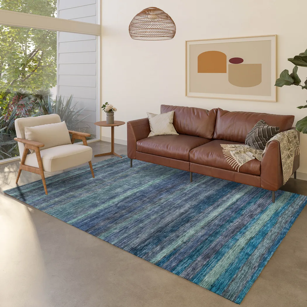 Renera Blue 8' x 10' Machine Washable Rug - Thumbnail - Image 2
