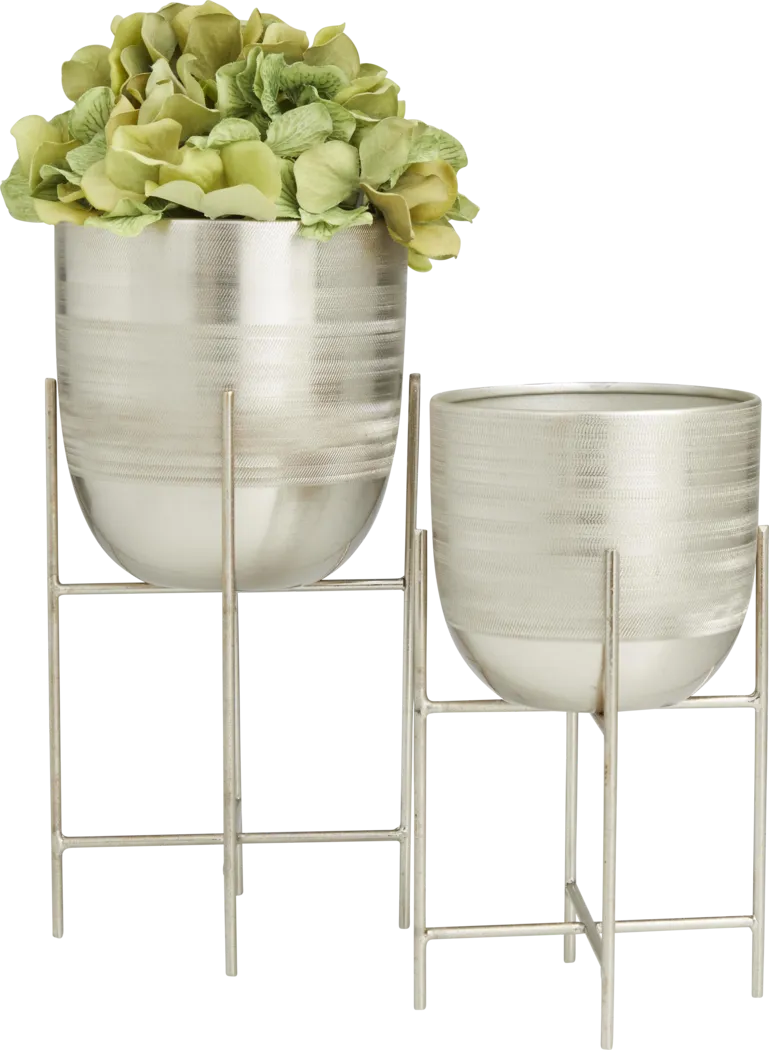 Renette Silver Planter, Set of 2 - Thumbnail - Image 3