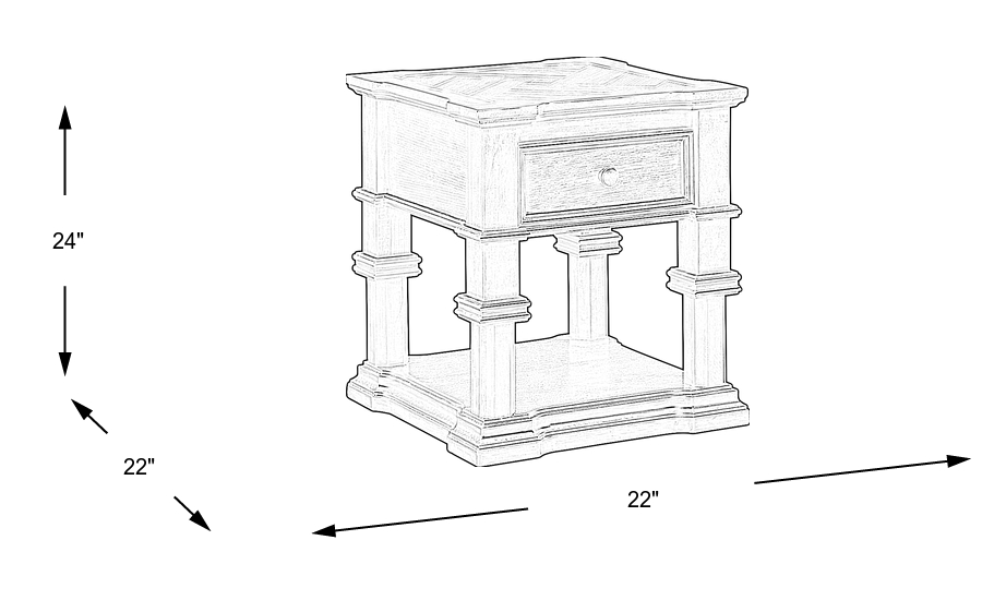 Dimension Image. Please refer to the Dimension Tab on this page for dimension details.