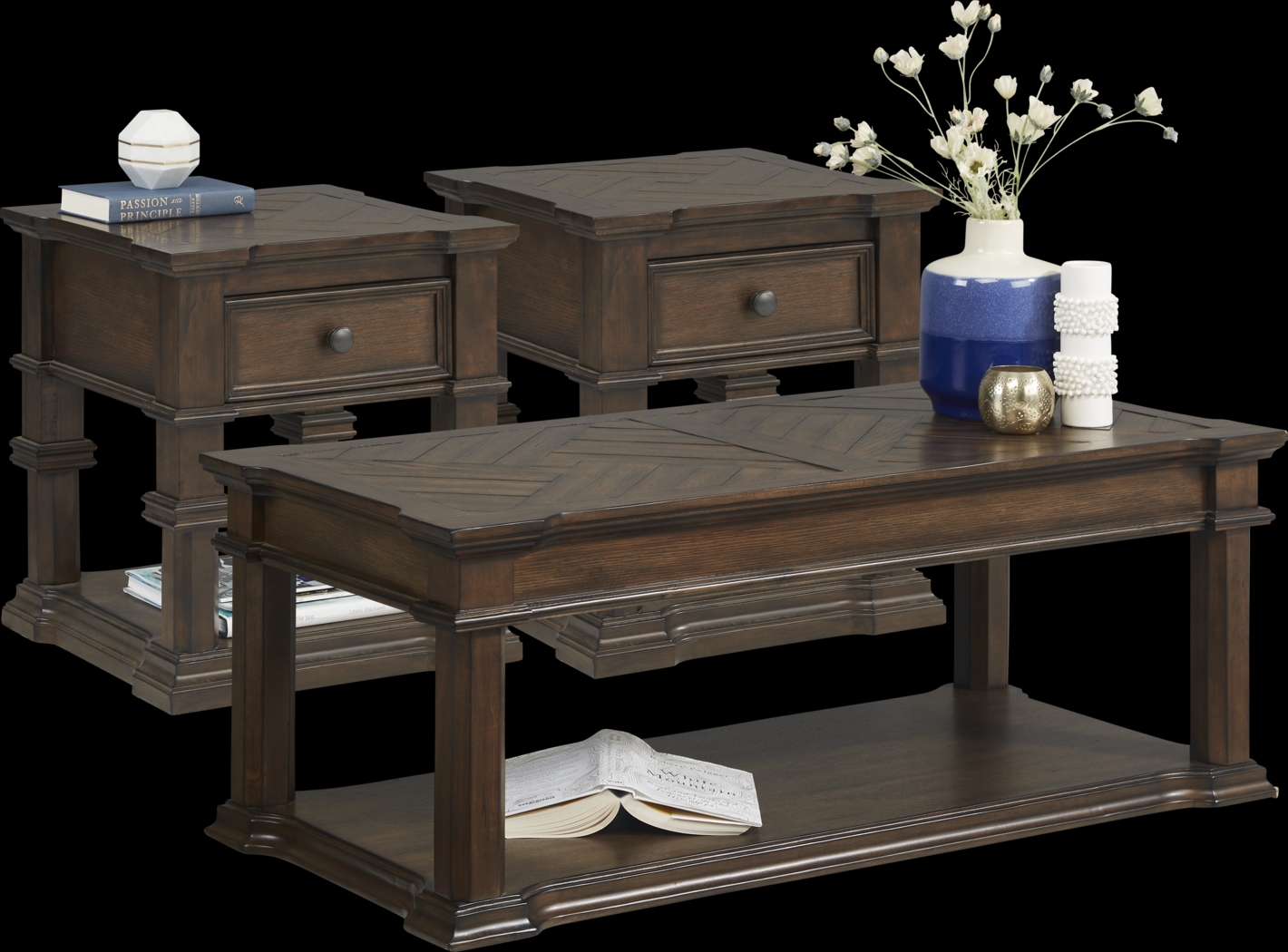 Renfield Walnut 3 Pc Occasional Table Set - Thumbnail - Image 1