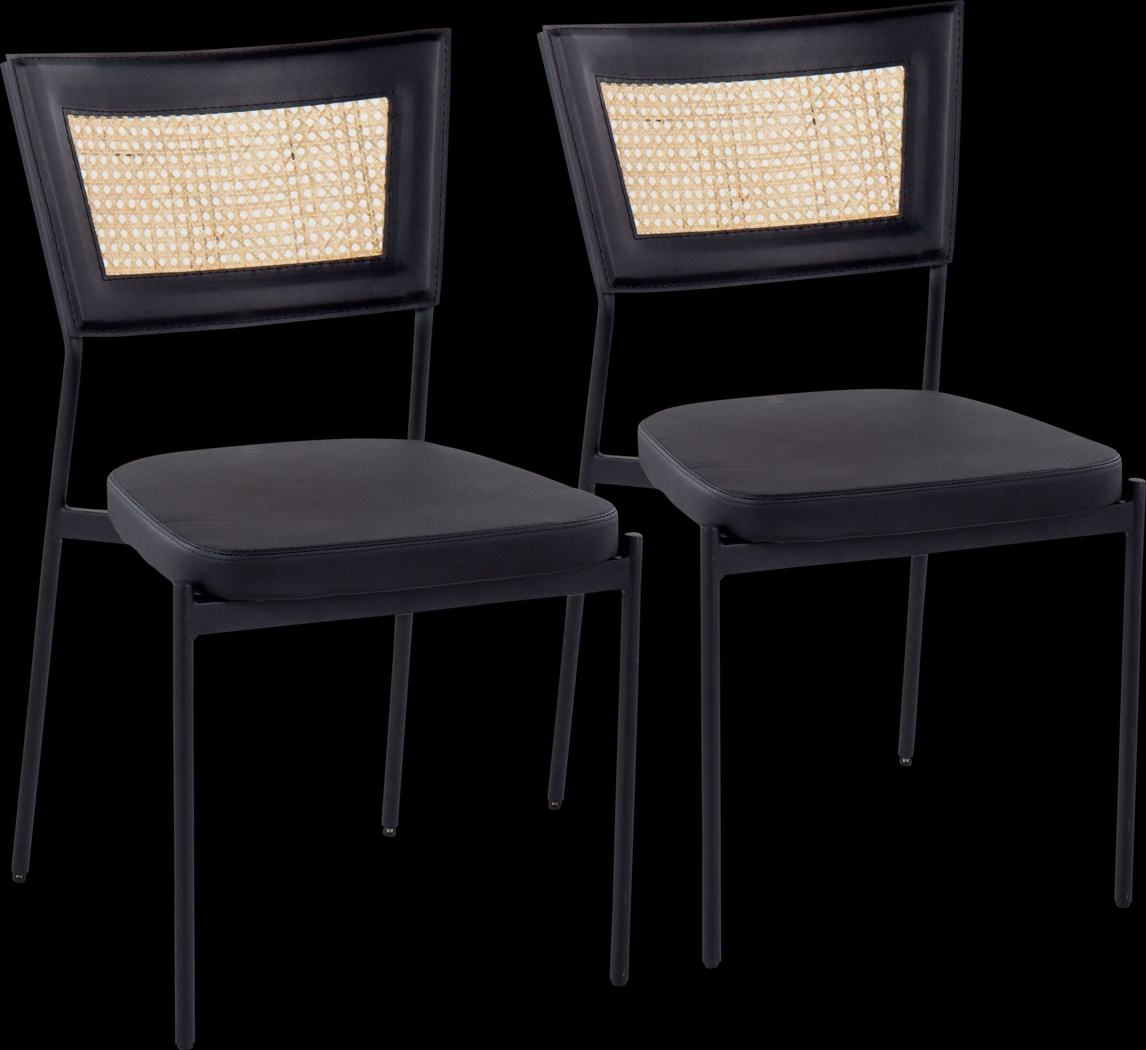Renneau Black Side Chair, Set of 2 - Thumbnail - Image 1
