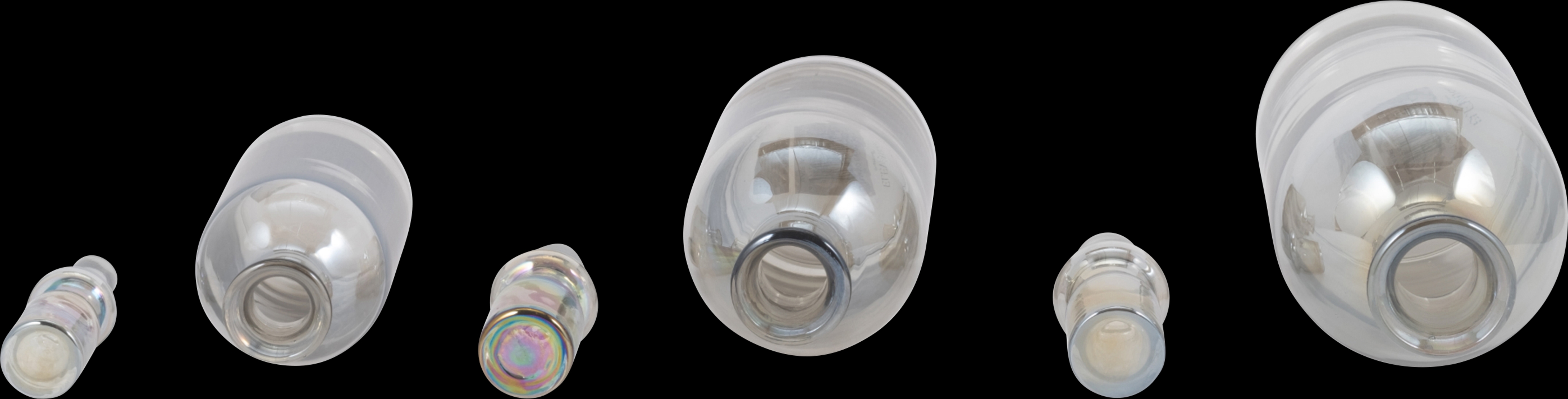 Renno Gray Glass Bottle, Set of 3 - Thumbnail - Image 4