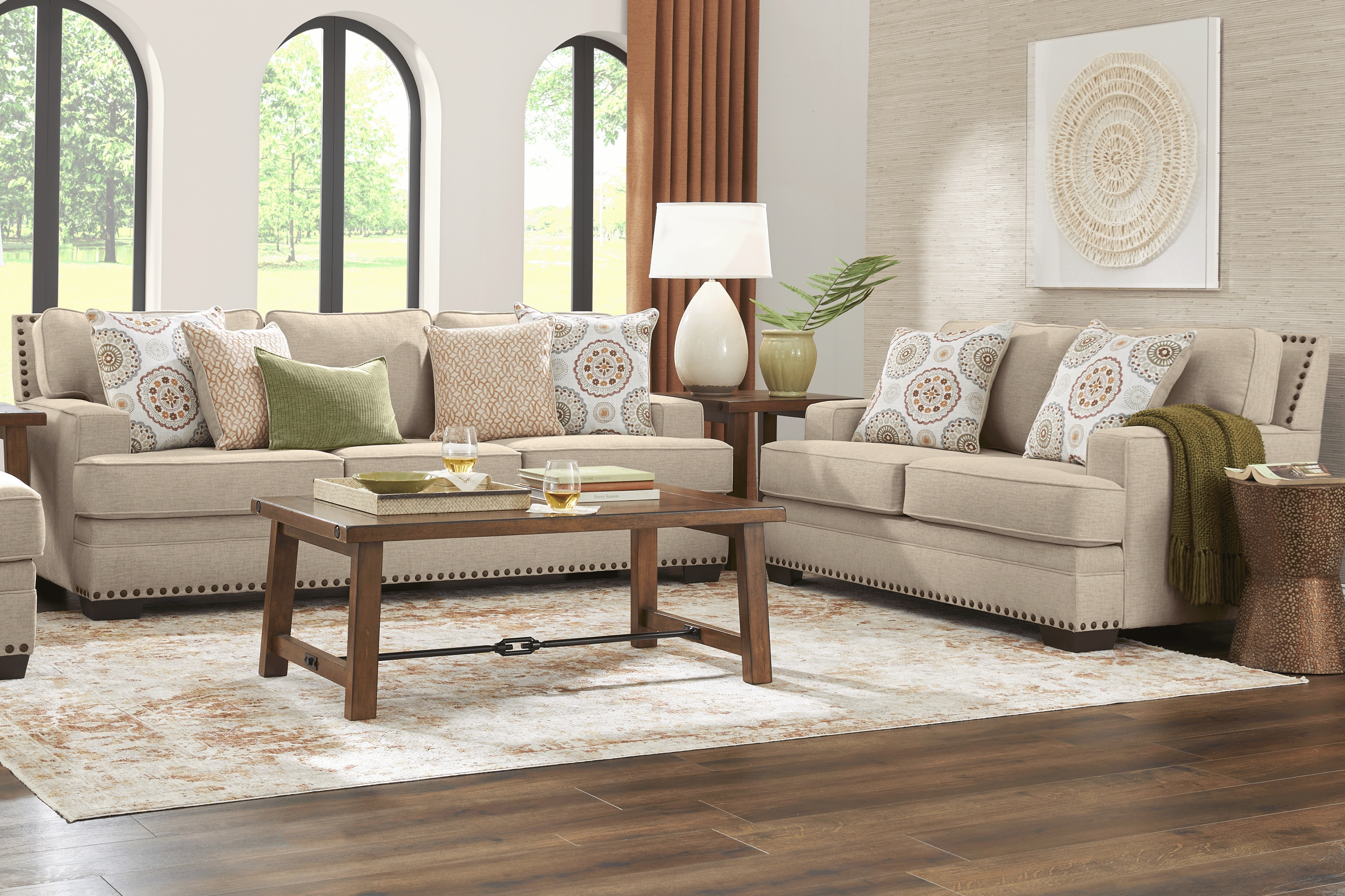 Reno Hills Beige 8 Pc Living Room - Thumbnail - Image 1