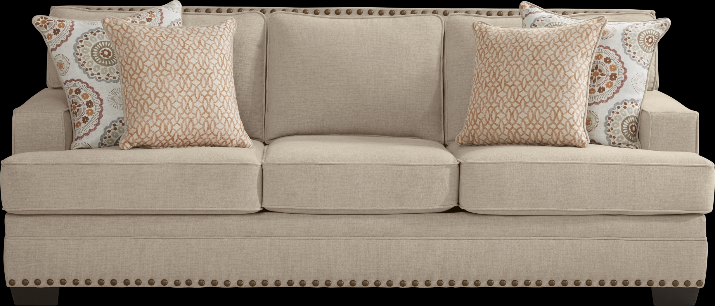 Reno Hills Beige 7 Pc Living Room with Gel Foam Sleeper Sofa - Thumbnail - Image 2