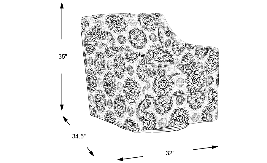 Dimension Image. Please refer to the Dimension Tab on this page for dimension details.