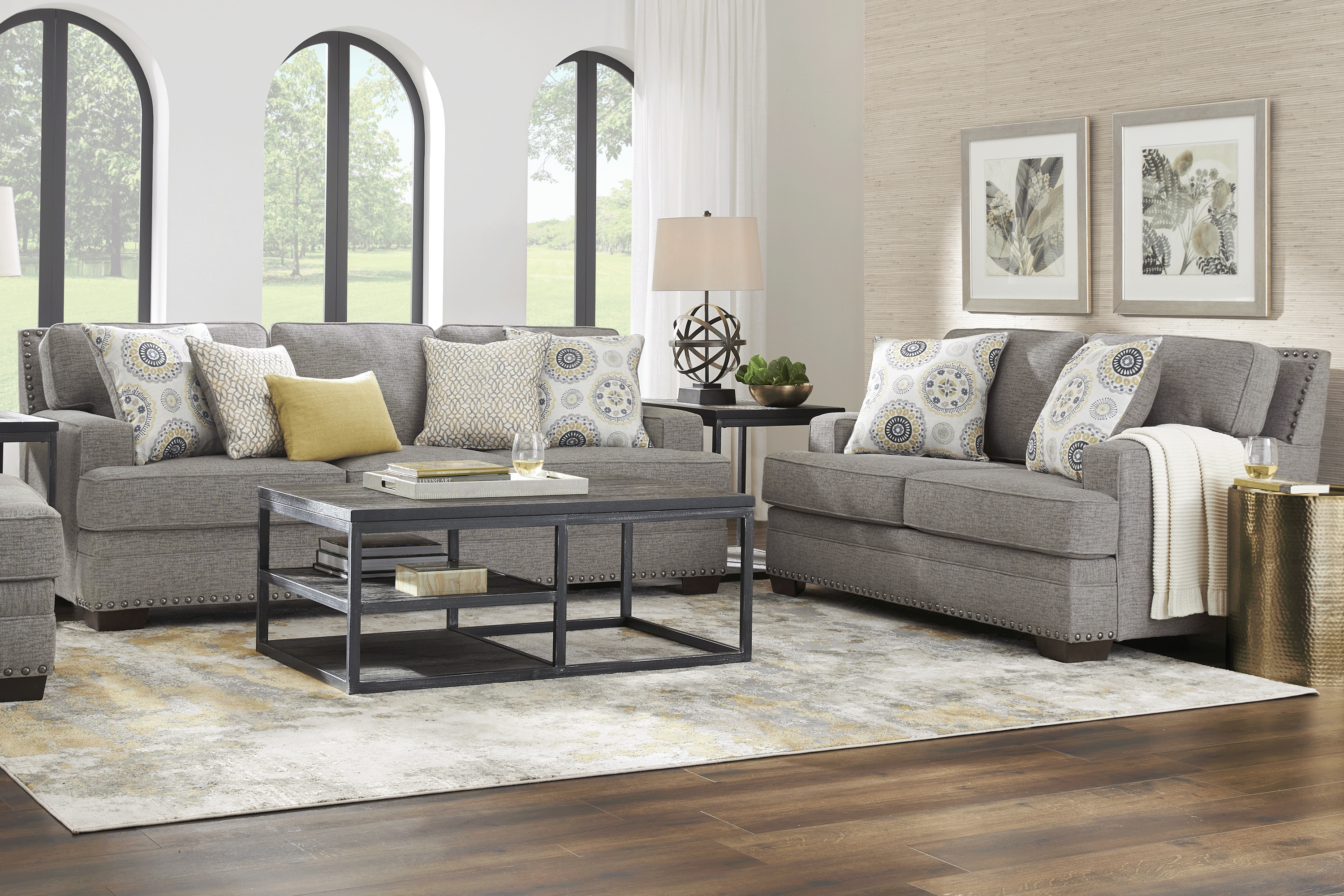 Reno Hills Gray Woven 2 Pc Living Room - Thumbnail - Image 1