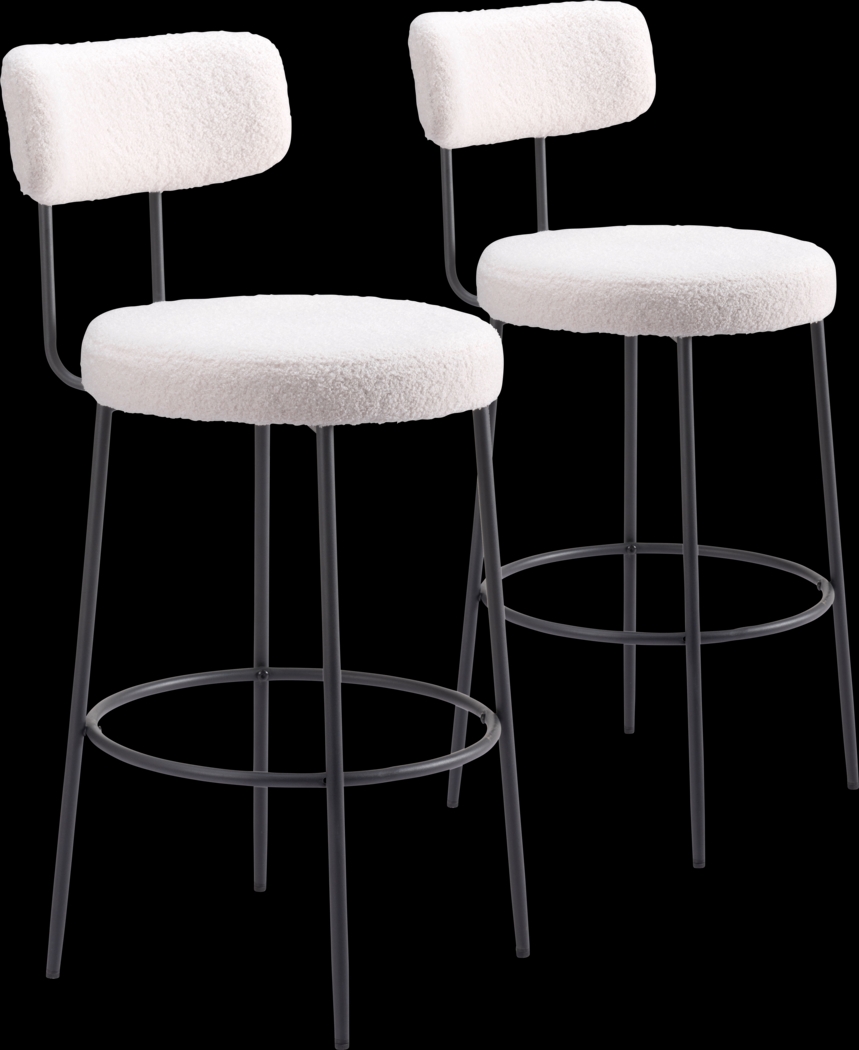 Rentz White Barstool, Set of 2 - Thumbnail - Image 1