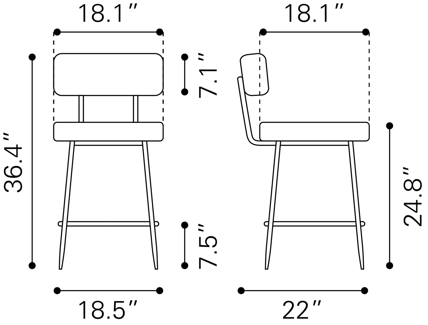 Rentz White Counter Height Stool, Set of 2 - Thumbnail - Image 11