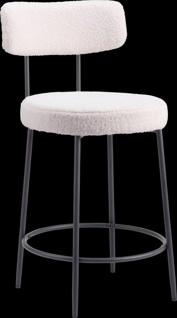 Rentz White Counter Height Stool, Set of 2 - Thumbnail - Image 3