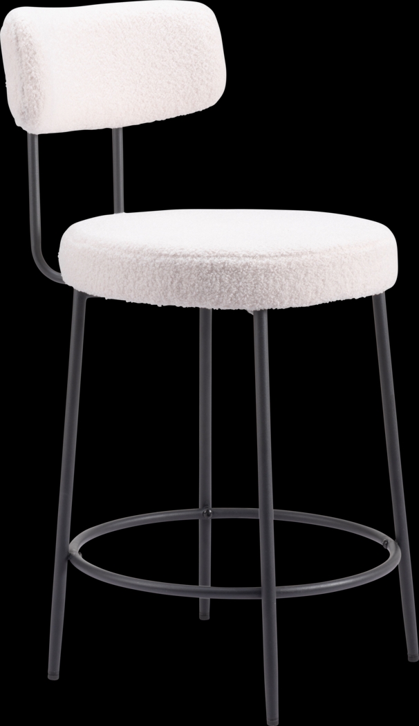 Rentz White Counter Height Stool, Set of 2 - Thumbnail - Image 4