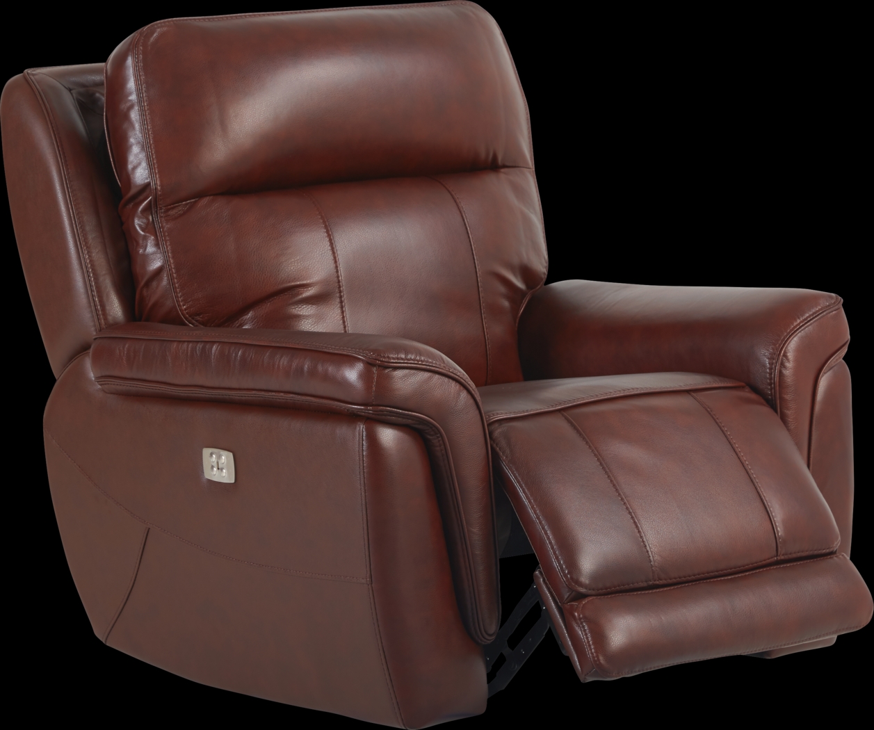 Renzo Brown Leather Dual Power Rocker Recliner - Thumbnail - Image 2