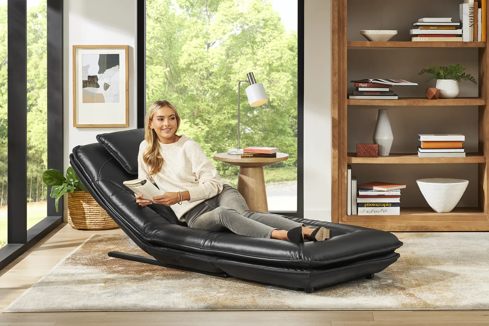 Repose Black Power Reclining Chaise - Image 7
