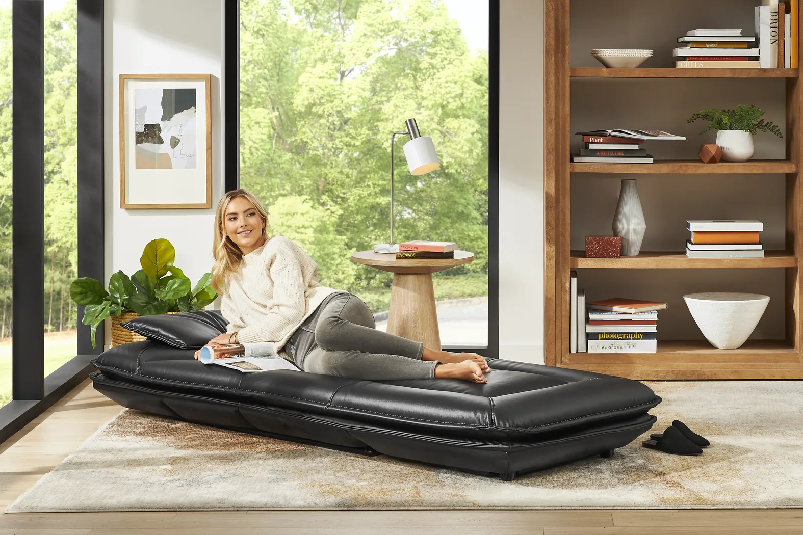 Repose Black Power Reclining Chaise - Image 9