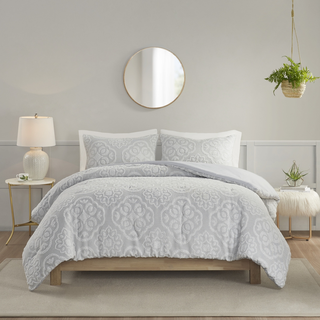 Retama Gray 3 Pc Full/Queen Comforter Set - Thumbnail - Image 2