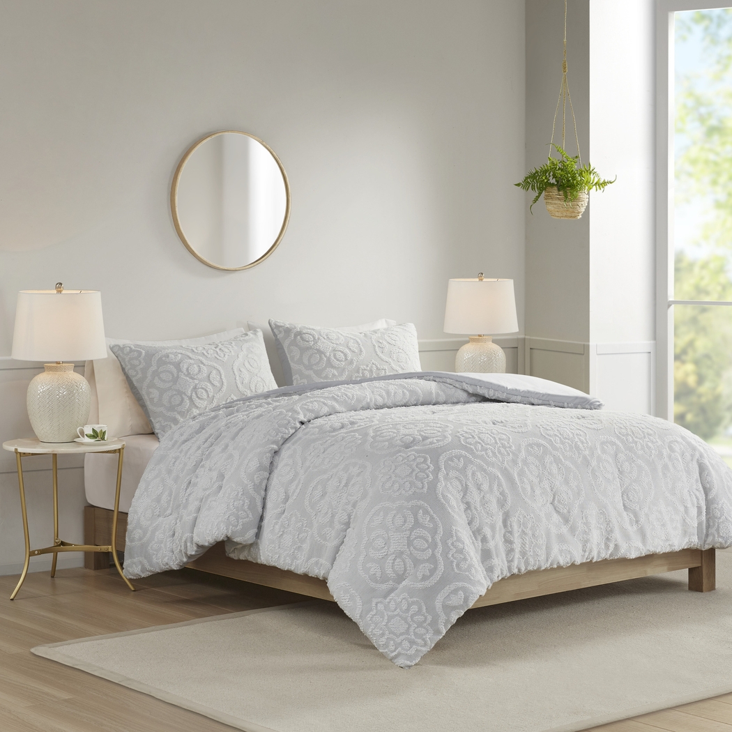 Retama Gray 3 Pc Full/Queen Comforter Set - Thumbnail - Image 1