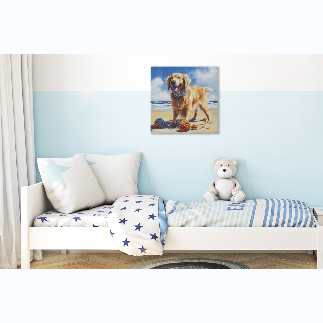Retriever Playing Blue Wall Decor - Thumbnail - Image 3