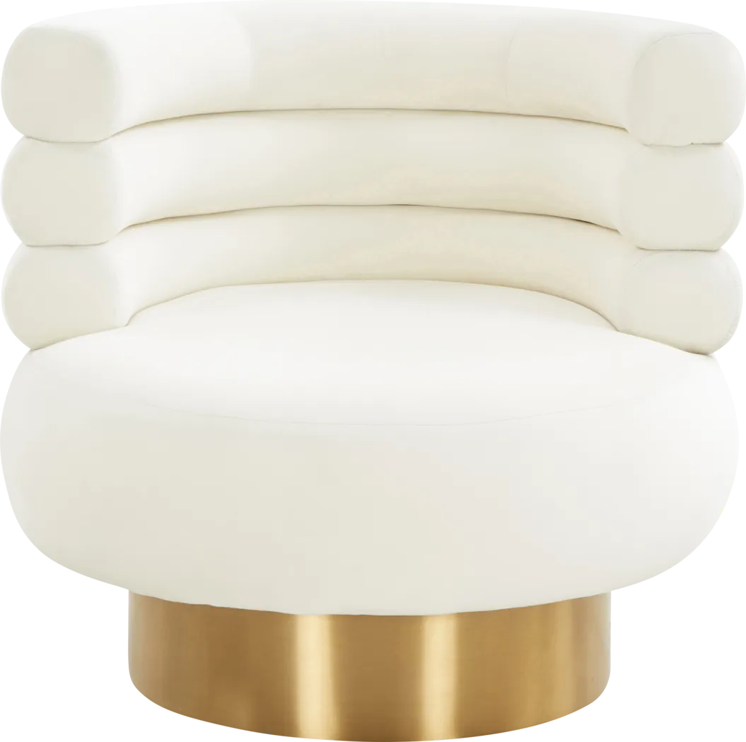 Retro Nest Beige Swivel Chair - Thumbnail - Image 2