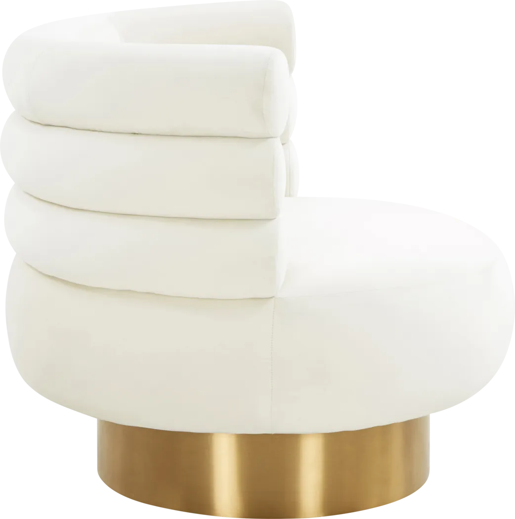 Retro Nest Beige Swivel Chair - Thumbnail - Image 3