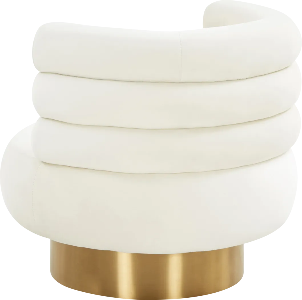 Retro Nest Beige Swivel Chair - Thumbnail - Image 4