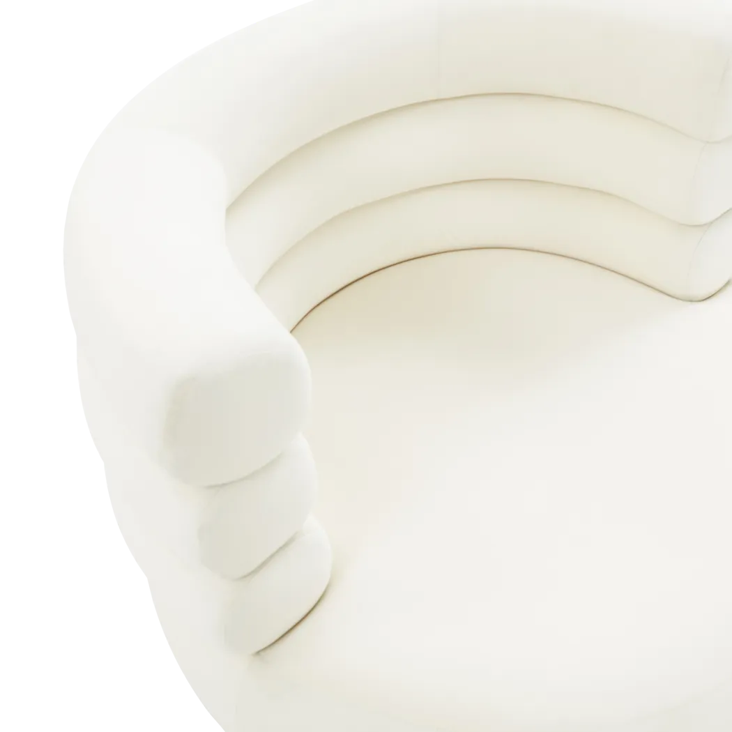 Retro Nest Beige Swivel Chair - Thumbnail - Image 5