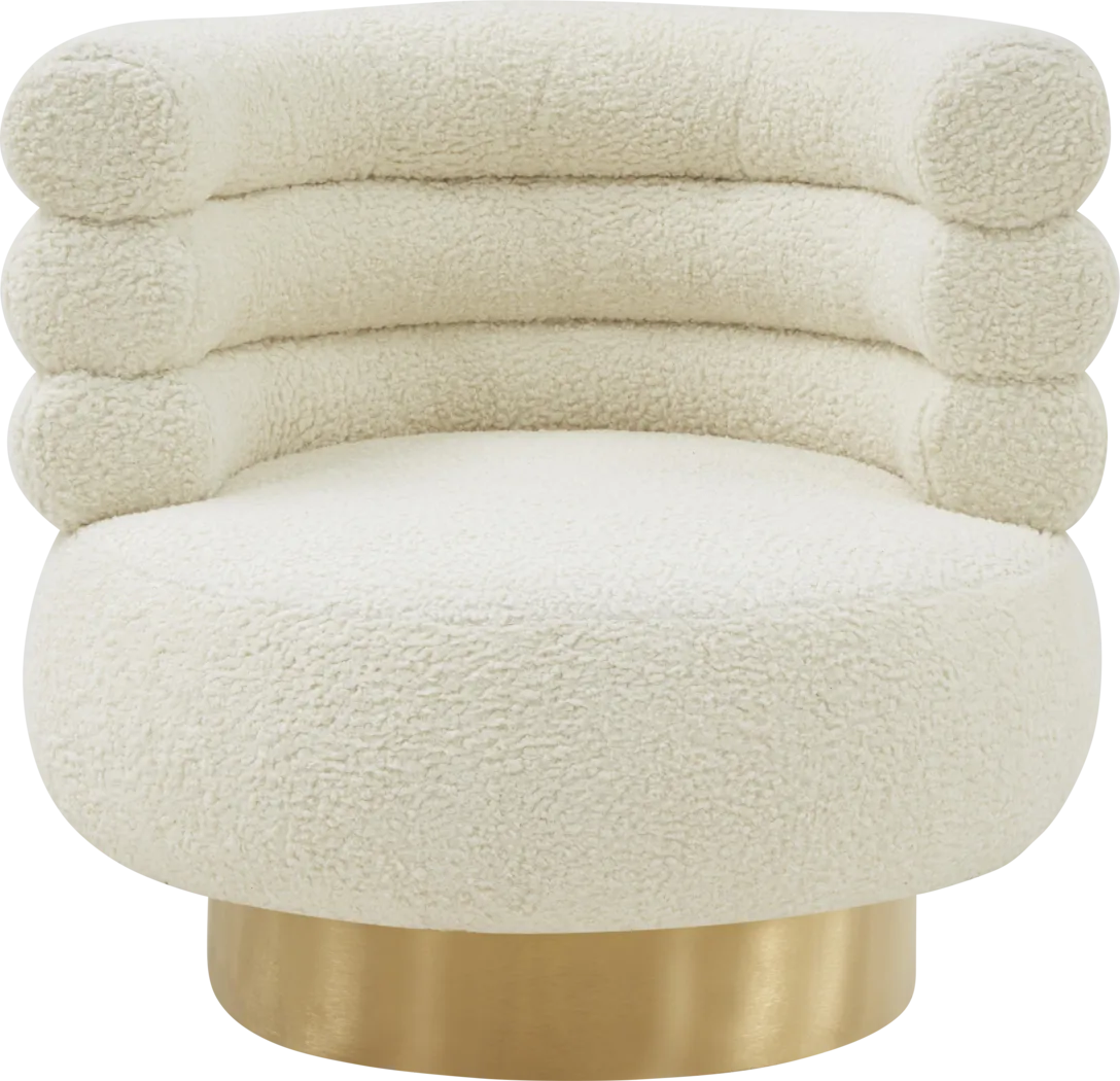 Retro Nest Cream Swivel Chair - Thumbnail - Image 2