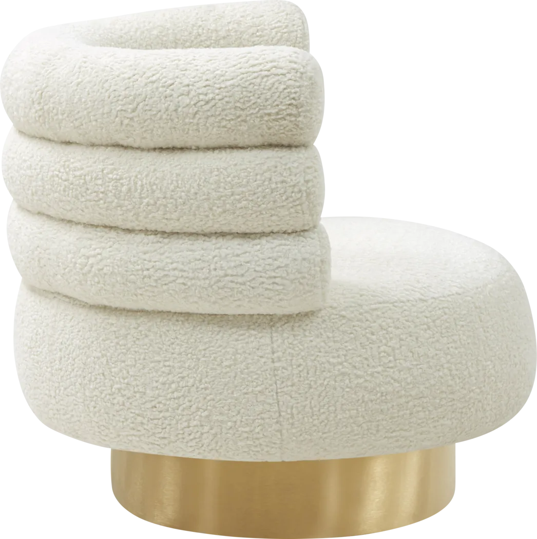 Retro Nest Cream Swivel Chair - Thumbnail - Image 3